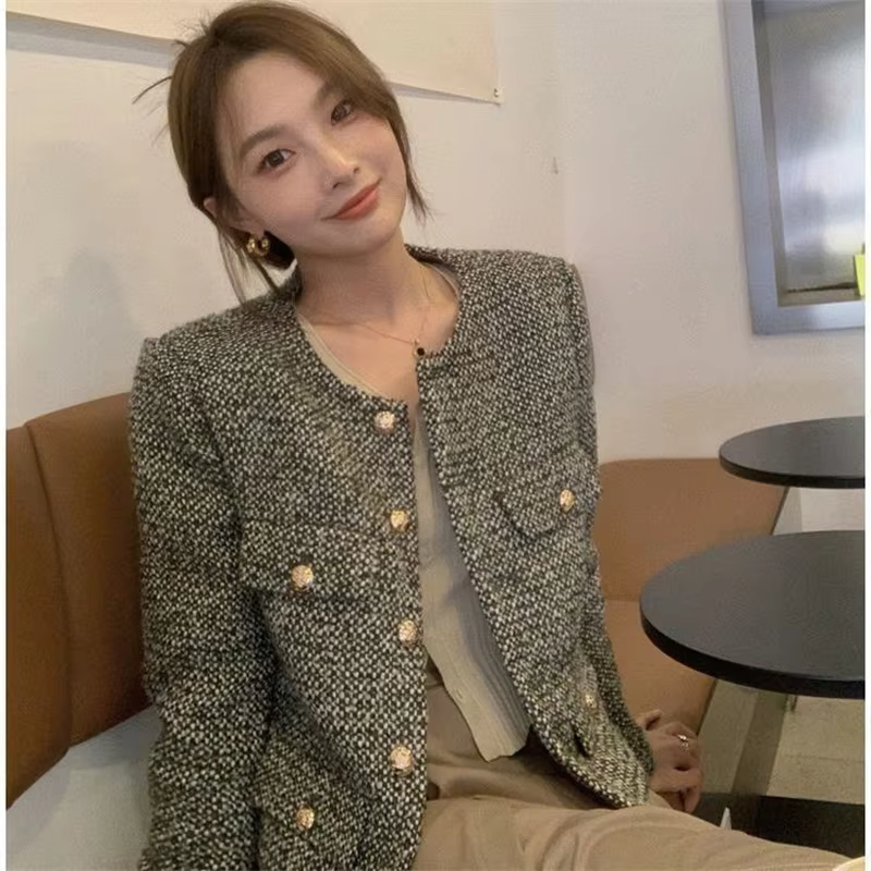 Casual Tweed Women&#39;s Woolen Coat