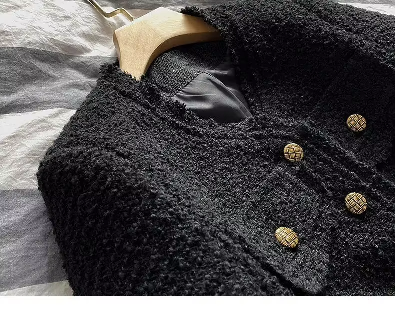 Black Tweed  Elegant Coat