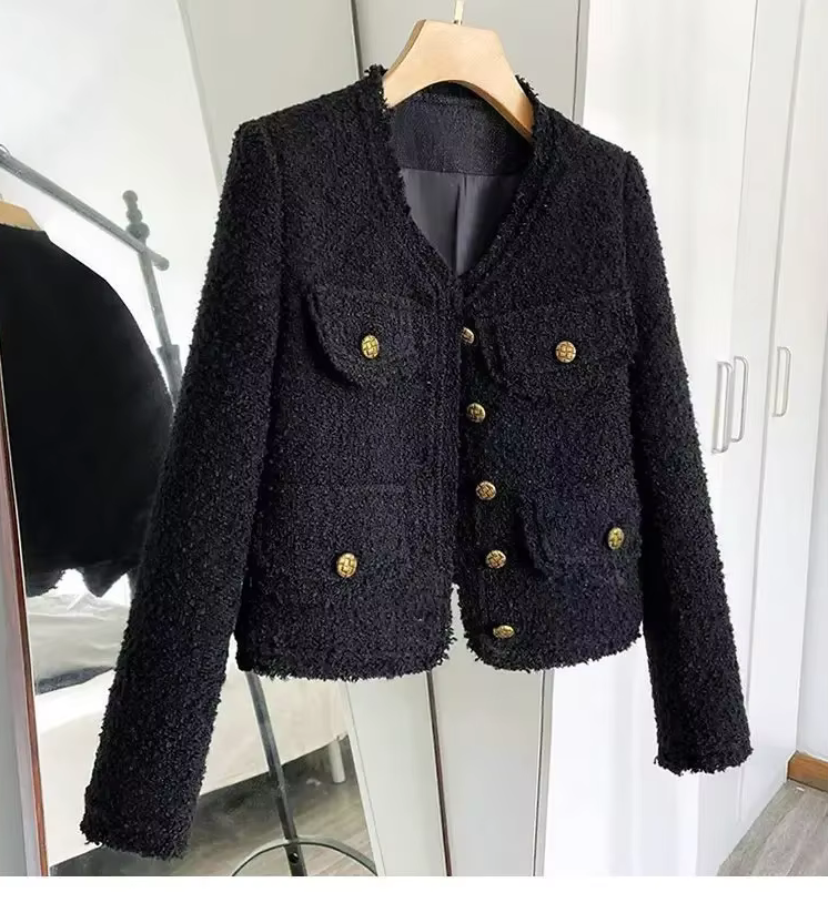 Black Tweed  Elegant Coat