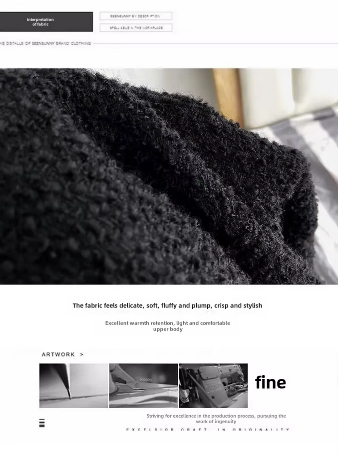 Black Tweed  Elegant Coat