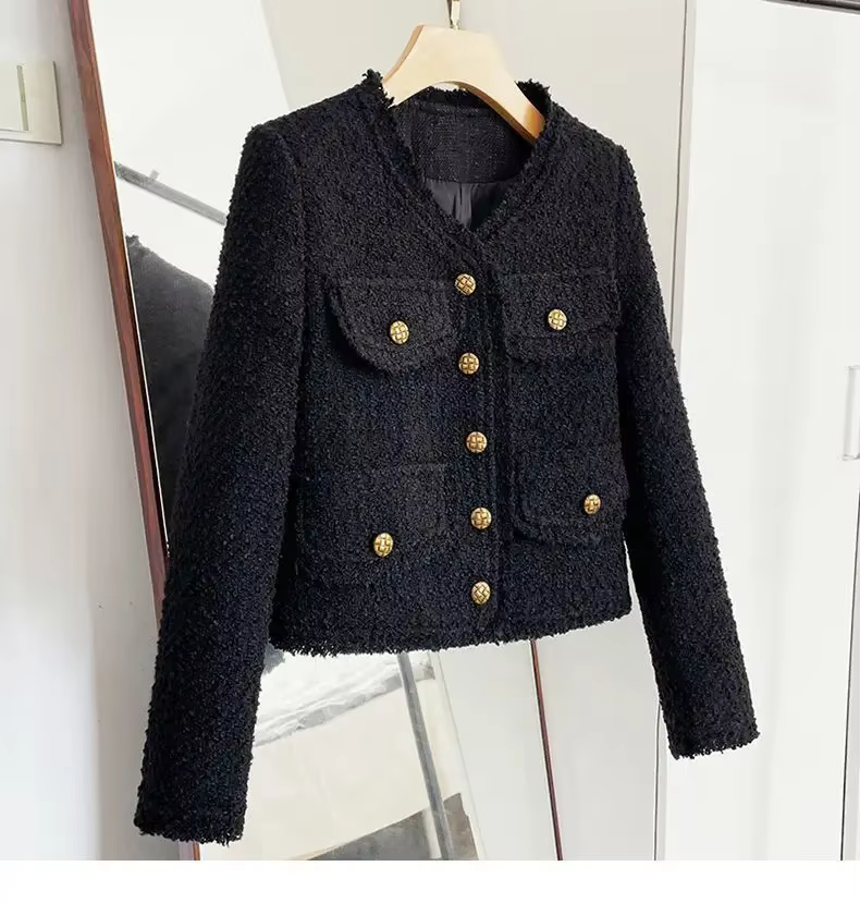 Black Tweed  Elegant Coat