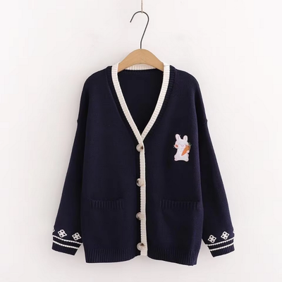 Japanese V Neck Long Sleeve Kawaii Cardigans