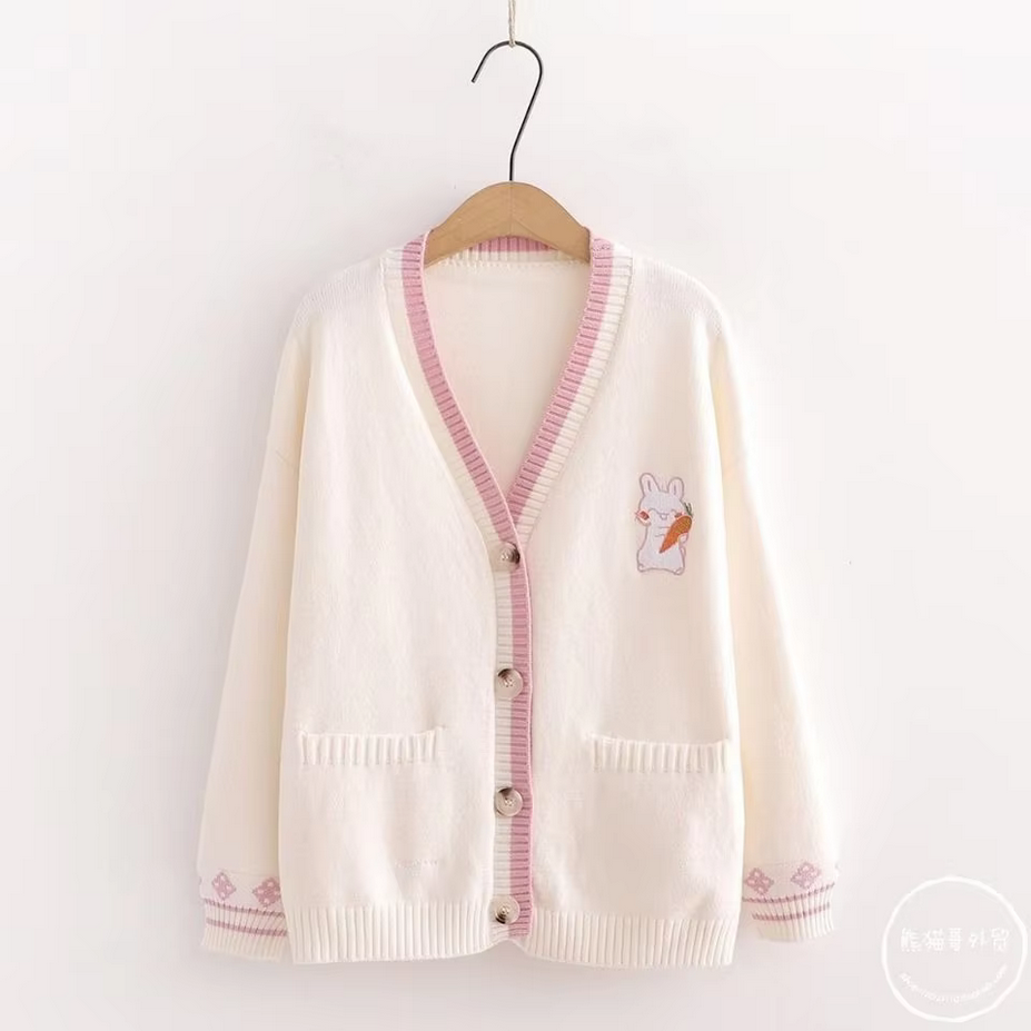 Japanese V Neck Long Sleeve Kawaii Cardigans