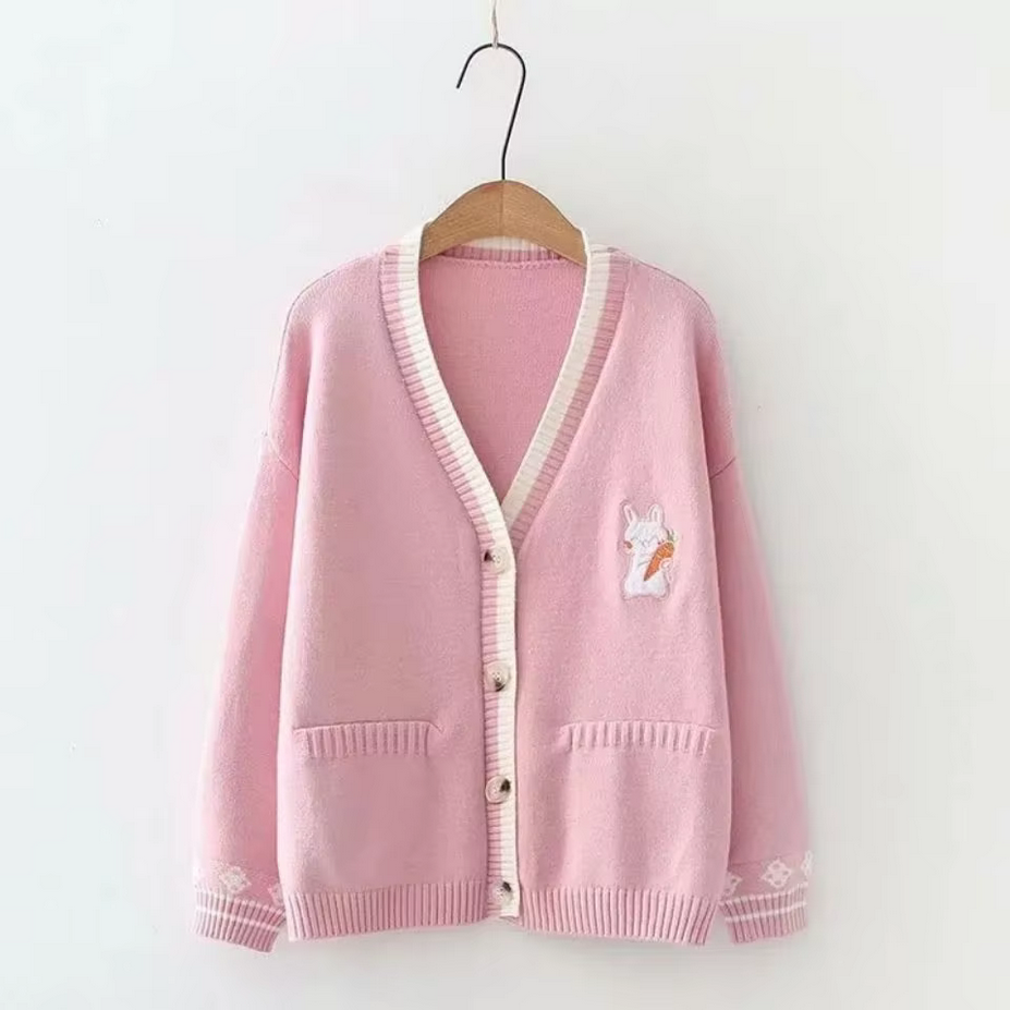 Japanese V Neck Long Sleeve Kawaii Cardigans