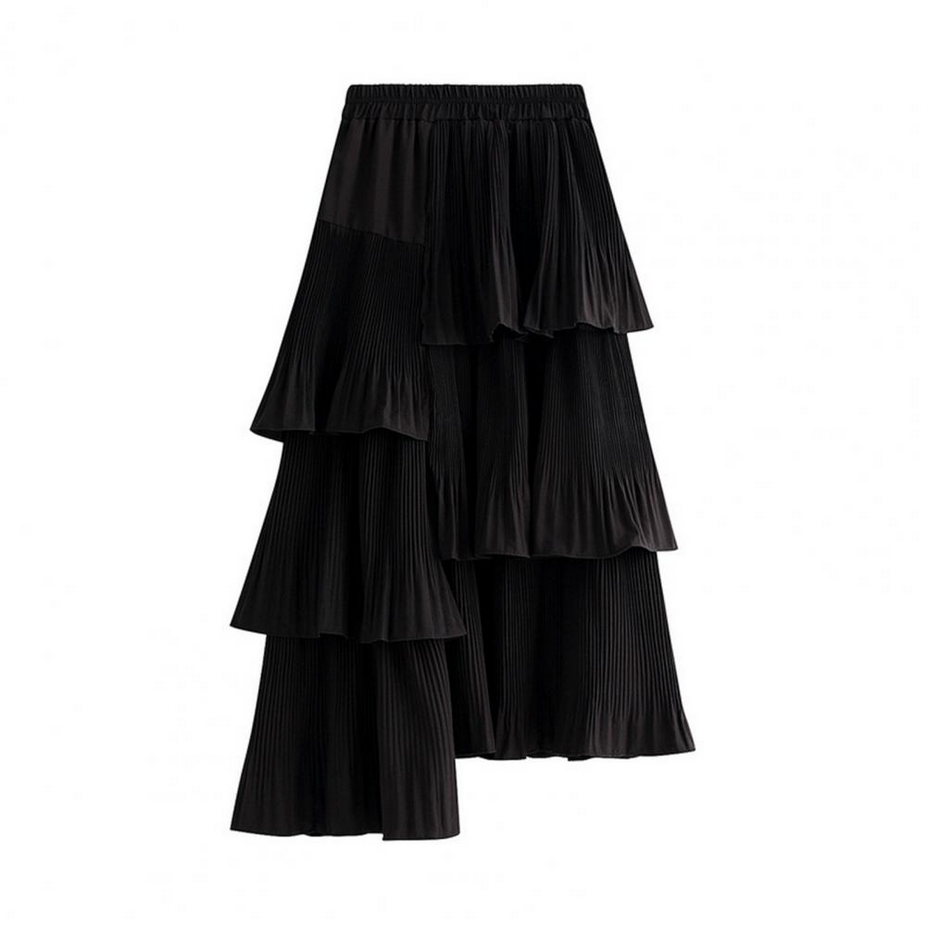 Layered High Waist Long Skirt