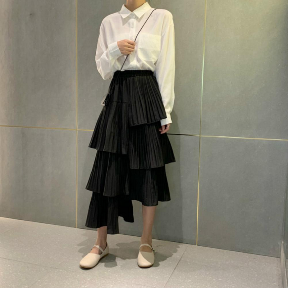 Layered High Waist Long Skirt