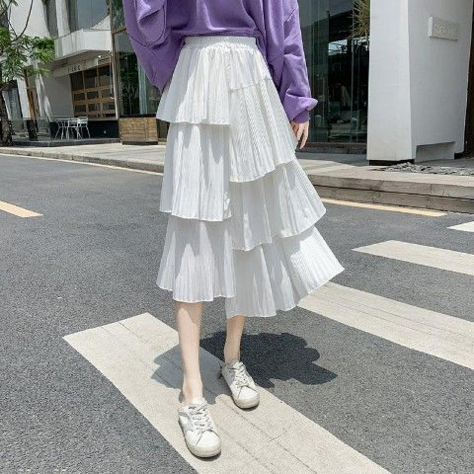 Layered High Waist Long Skirt