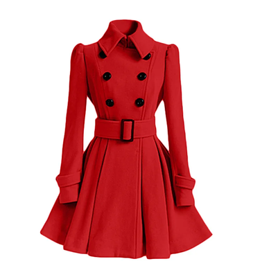 Elegant Thick Midi Length Double-breasted Overcoat