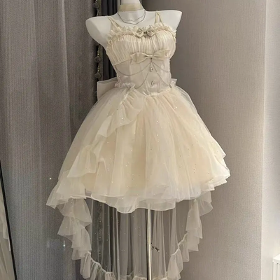 Fairy Strapless Lolita Princess Dress with Trailing