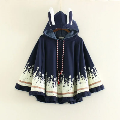 Japanese Kawaii Hooded Pullovers Cloak