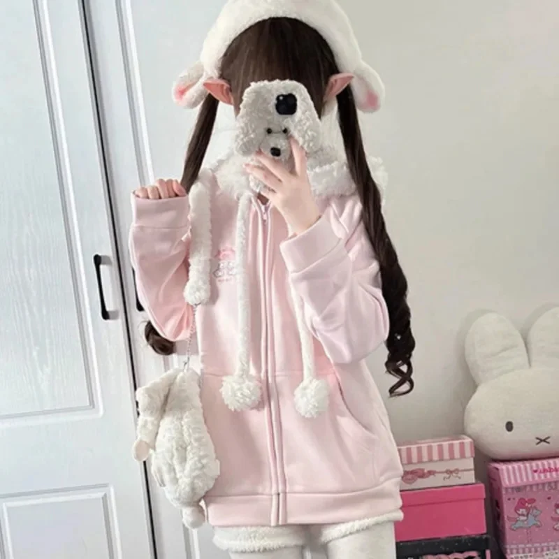 Autumn and Winter Autumn Kawaii Sweet Long Sleeve Loose Hoodie Jacket