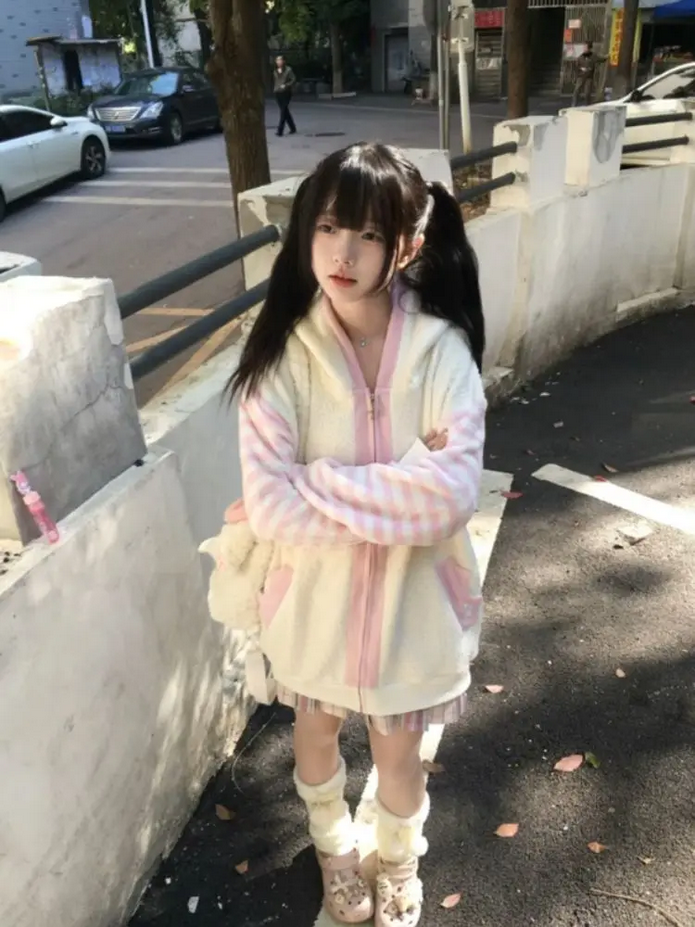 Y2k Aesthetic Lamb Wool Hoodies