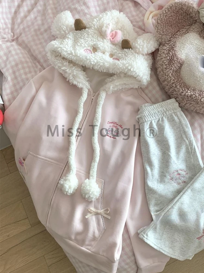 Autumn and Winter Autumn Kawaii Sweet Long Sleeve Loose Hoodie Jacket