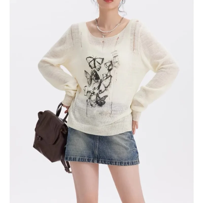 Harajuku Y2K Women  Long Sleeve Pullovers