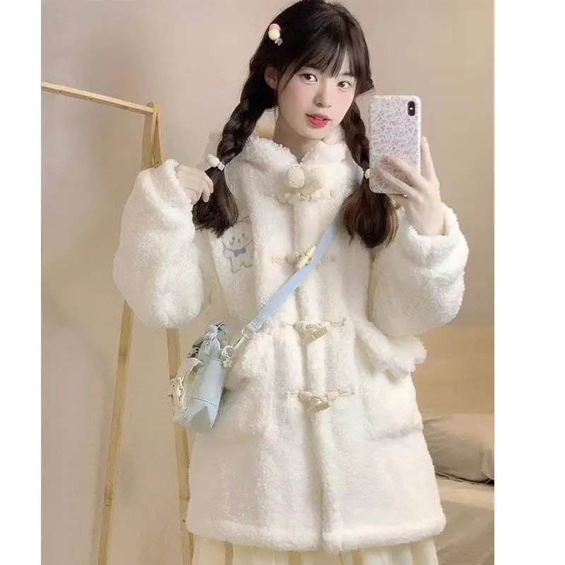 Embroidered Bear Kawaii Coat