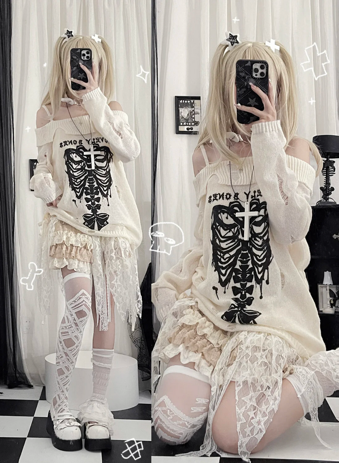 Y2k Harajuku Gothic Knitted Pullovers