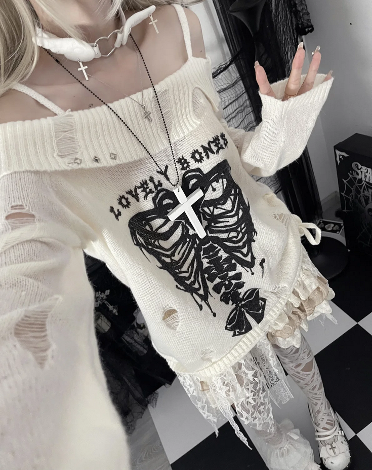Y2k Harajuku Gothic Knitted Pullovers