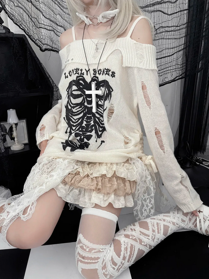 Y2k Harajuku Gothic Knitted Pullovers
