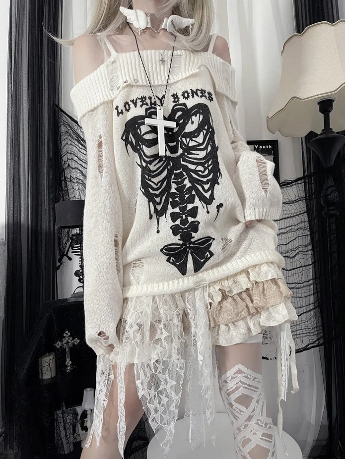 Y2k Harajuku Gothic Knitted Pullovers