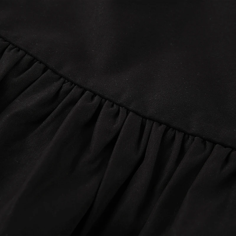 Lace up Goth Ruffle Black Mini Skirt