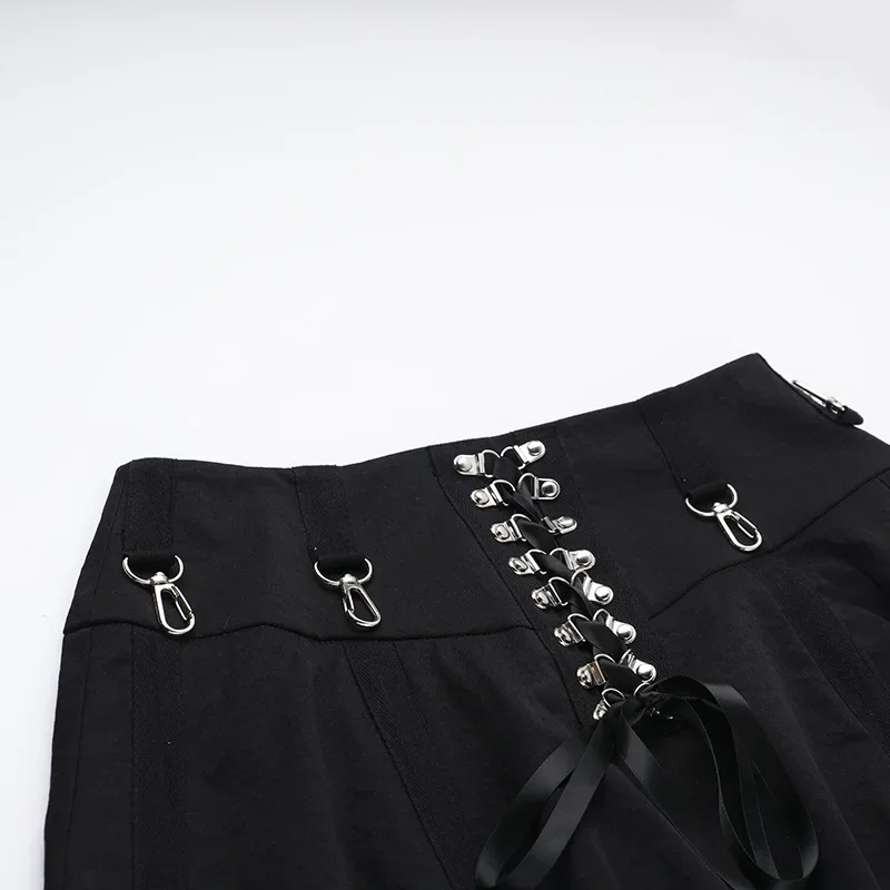 Punk Grunge Metal Buckle Gothic Skirt