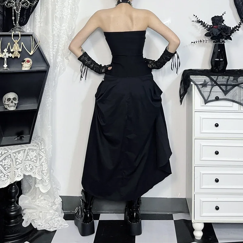 Punk Grunge Metal Buckle Gothic Skirt