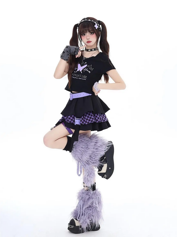 Gothic Kawaii High Waist Ruffled Skirt