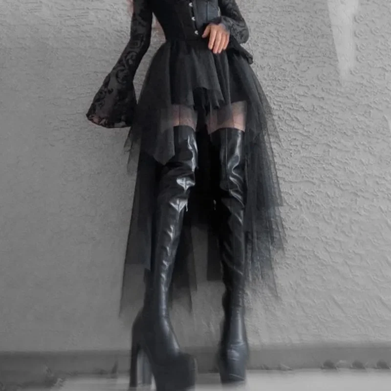 Gothic Harajuku Black Tulle Skirt