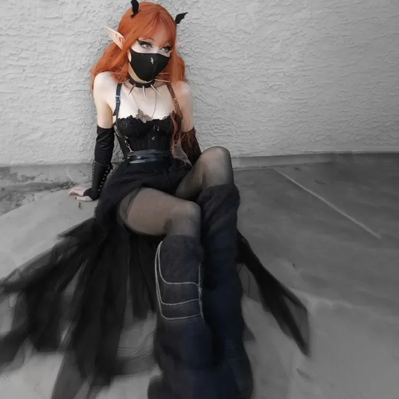Gothic Harajuku Black Tulle Skirt