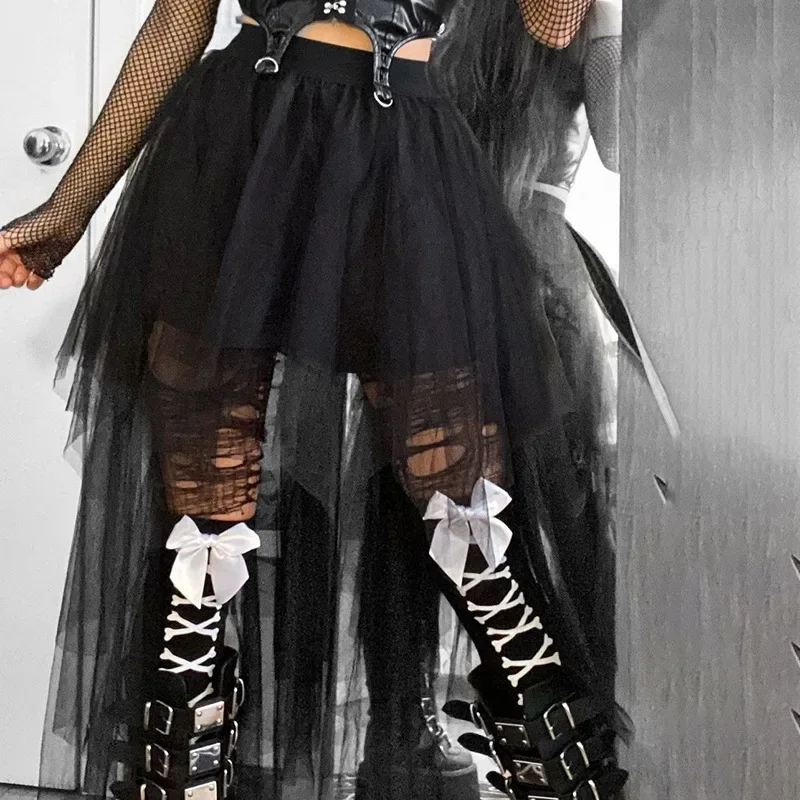 Gothic Harajuku Black Tulle Skirt