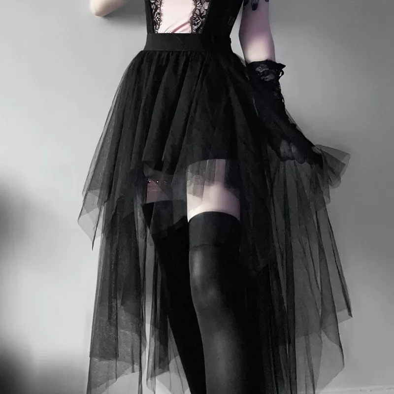 Gothic Harajuku Black Tulle Skirt