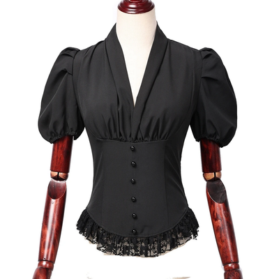 Lace Chiffon Gothic Vintage  Victorian Blouse