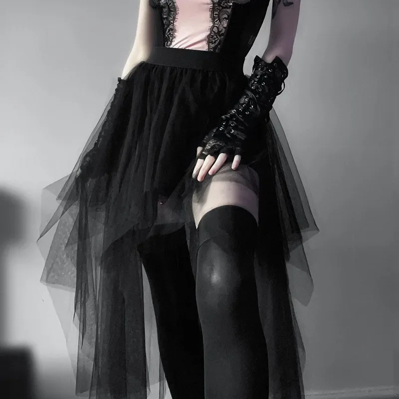 Gothic Harajuku Black Tulle Skirt