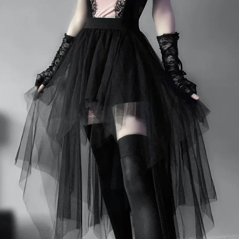 Gothic Harajuku Black Tulle Skirt