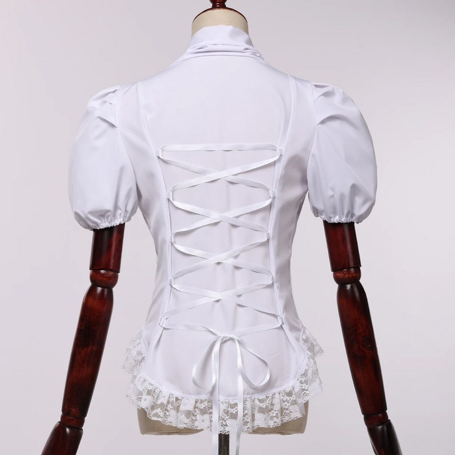 Lace Chiffon Gothic Vintage  Victorian Blouse