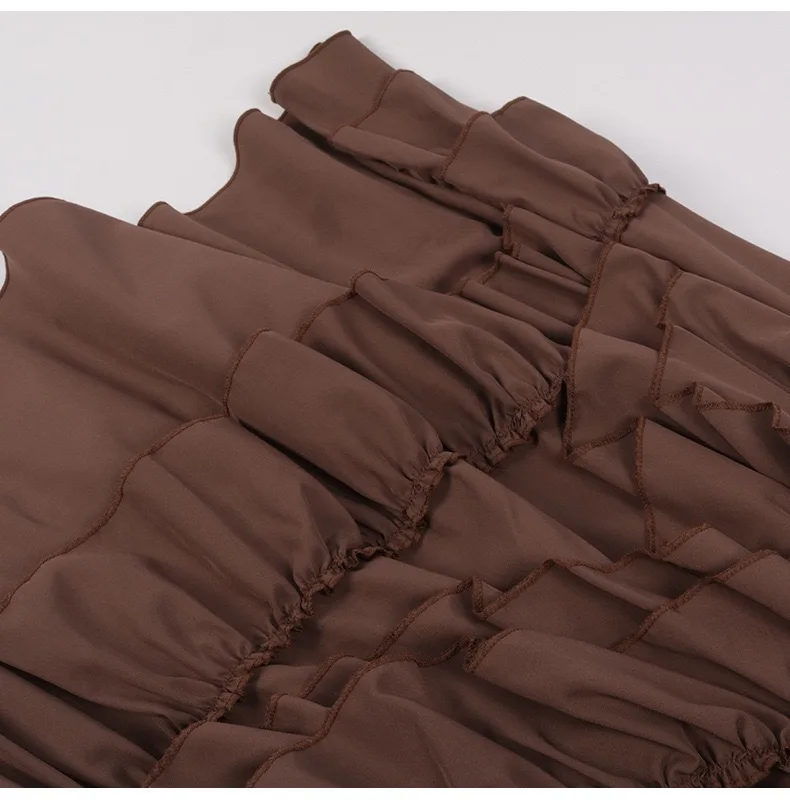 Ruffled High Waisted Long Victorian Steampunk Skirt