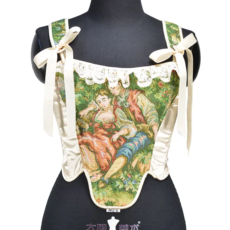 Vintage Victorian Sexy Bustier Corset Top with Lace