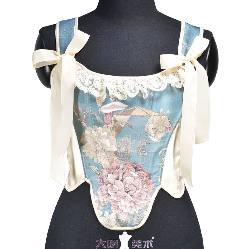 Vintage Victorian Sexy Bustier Corset Top with Lace