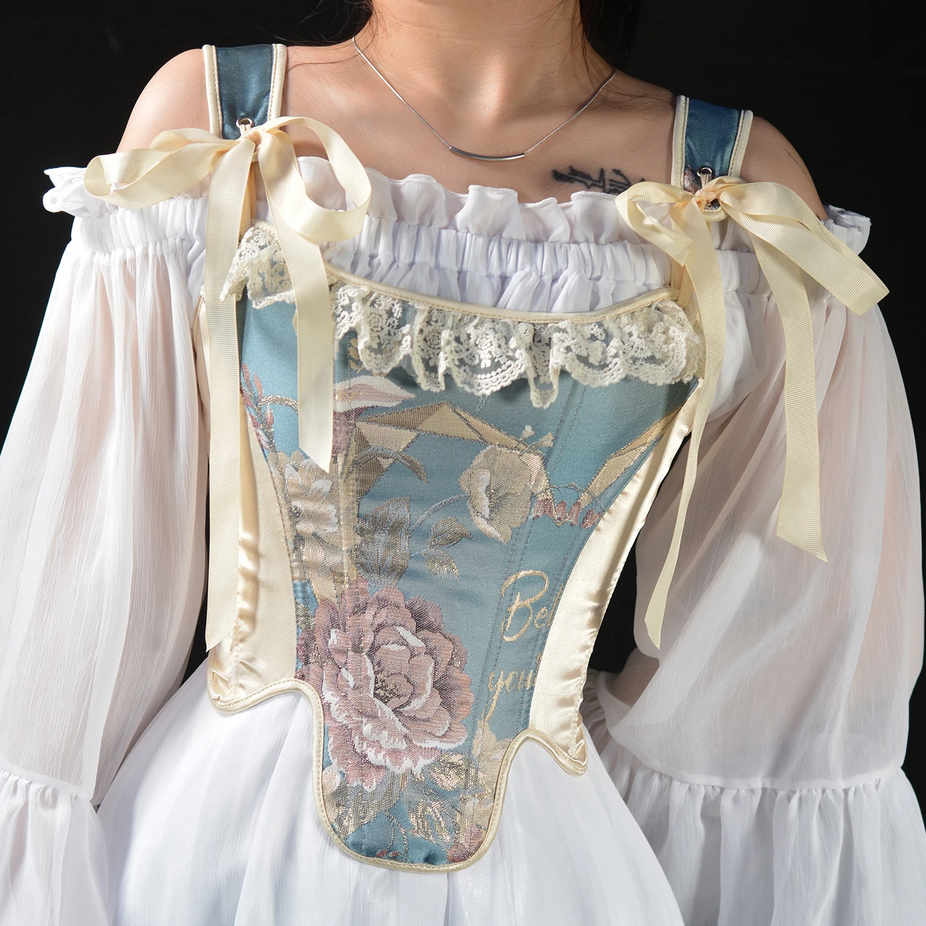 Vintage Victorian Sexy Bustier Corset Top with Lace
