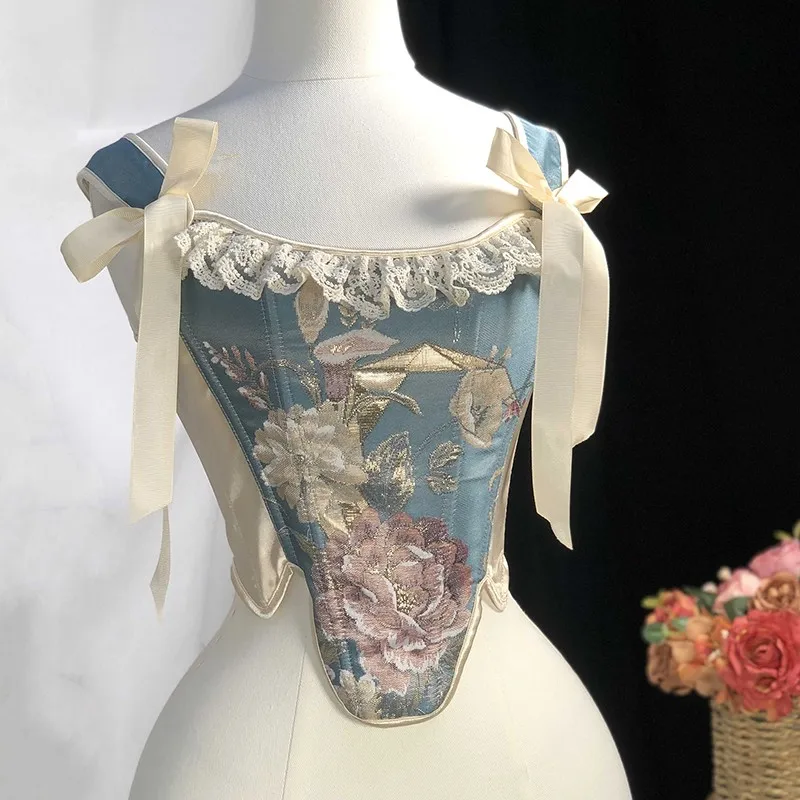 Vintage Victorian Sexy Bustier Corset Top with Lace
