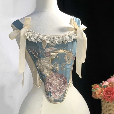 Vintage Victorian Sexy Bustier Corset Top with Lace