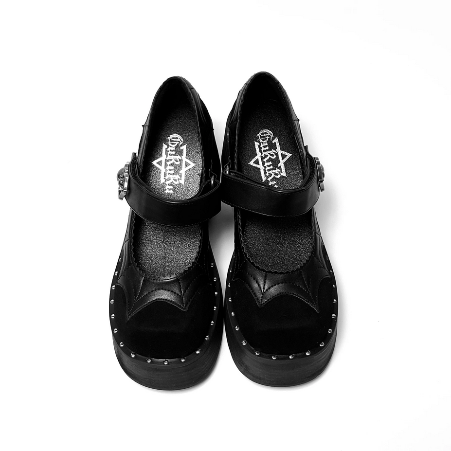 Gururu Original Spider Theme Gothic Black Shoes