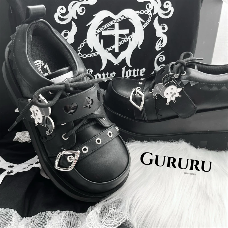 Goth Punk Wedge Jester Platform Shoes