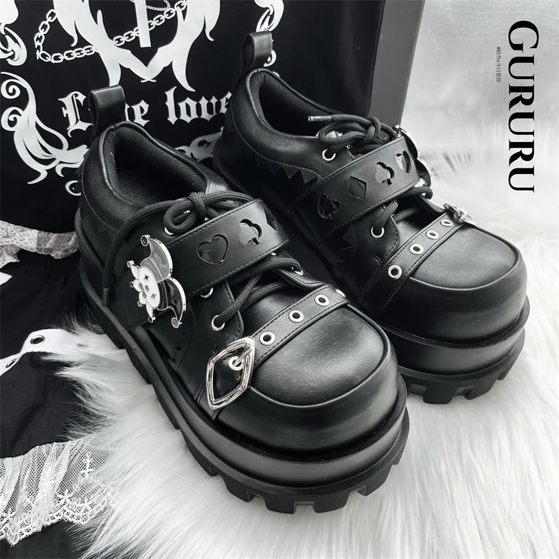 Goth Punk Wedge Jester Platform Shoes