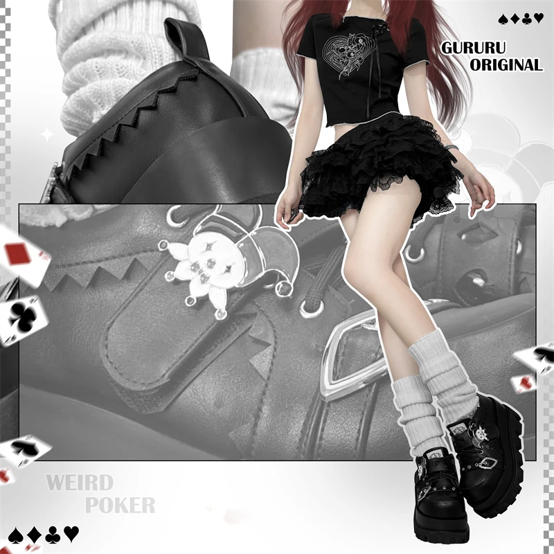 Goth Punk Wedge Jester Platform Shoes
