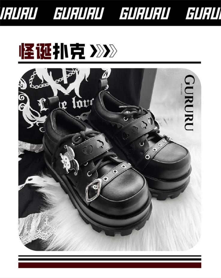 Goth Punk Wedge Jester Platform Shoes