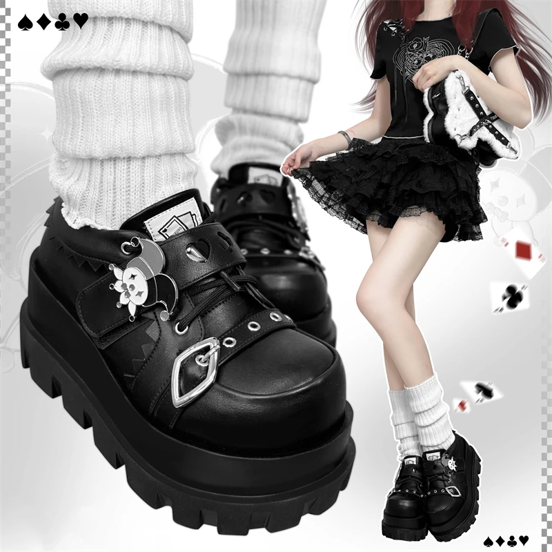 Goth Punk Wedge Jester Platform Shoes