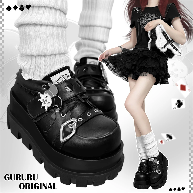 Goth Punk Wedge Jester Platform Shoes