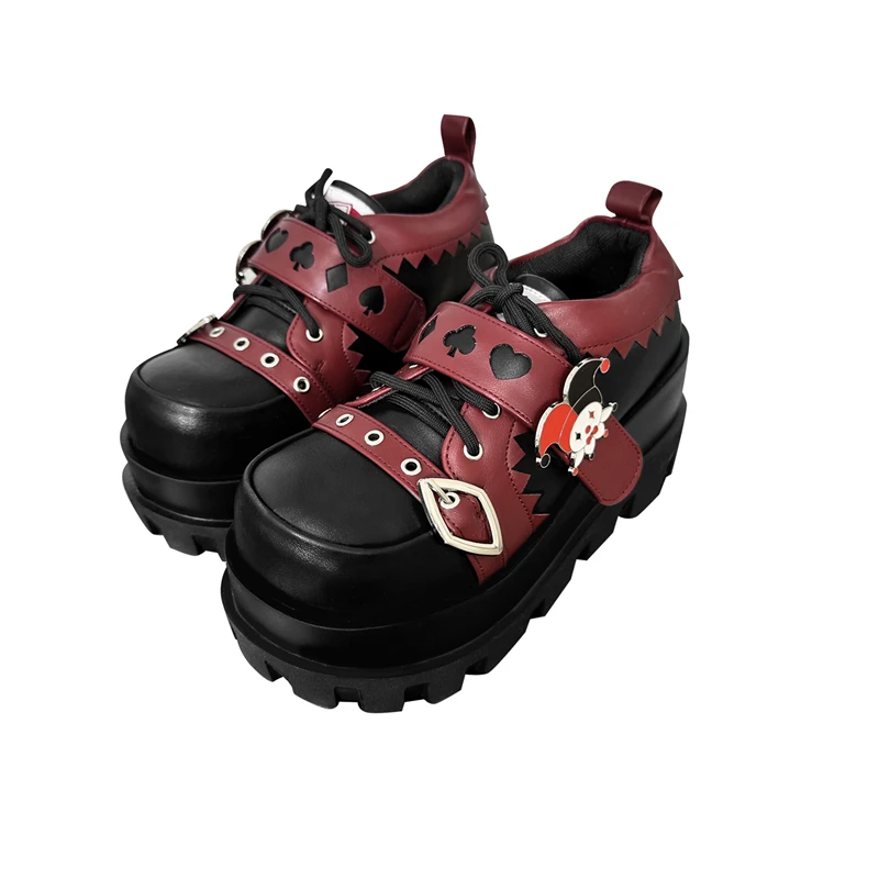 Goth Punk Wedge Jester Platform Shoes