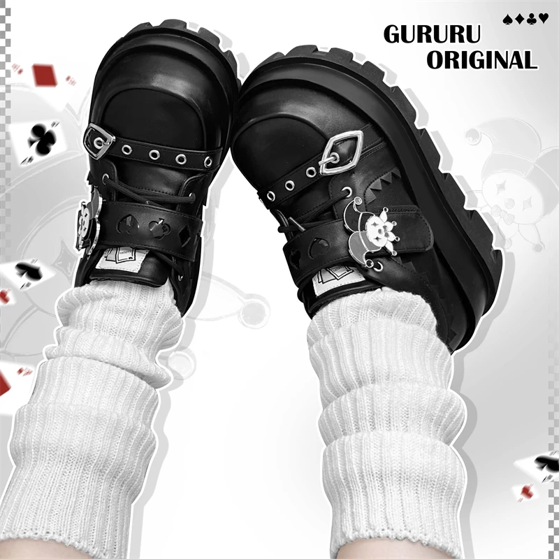 Goth Punk Wedge Jester Platform Shoes